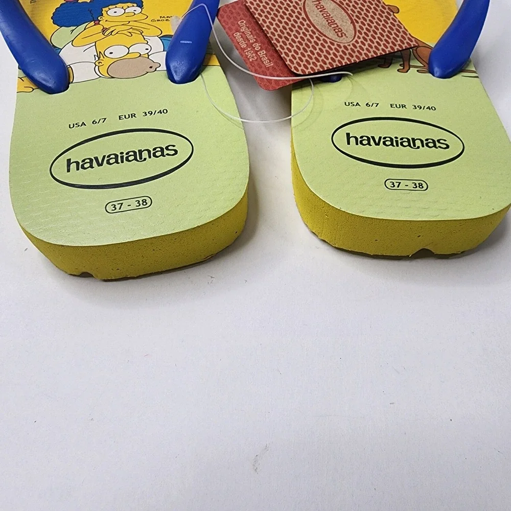 Havaianas The Simpsons Flip Flops Men's 6/7 EUR 39/40 Cit Yellow $34 MSRP NWT